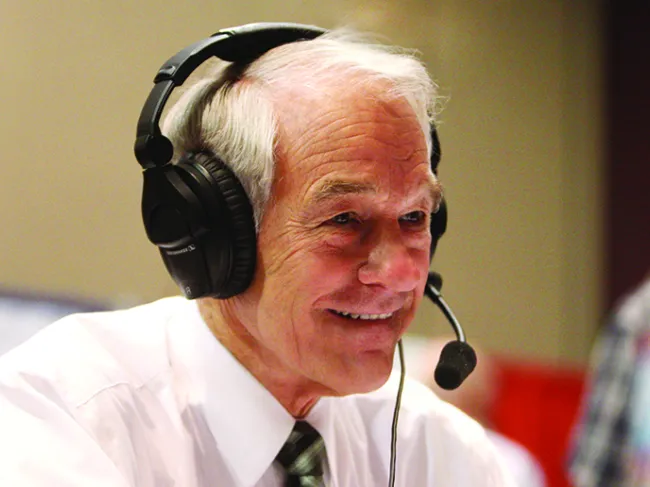 Ron Paul at mic